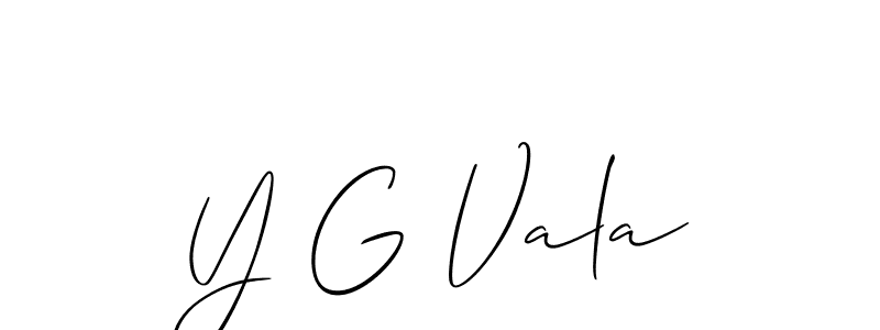 Allison_Script is a professional signature style that is perfect for those who want to add a touch of class to their signature. It is also a great choice for those who want to make their signature more unique. Get Y G Vala name to fancy signature for free. Y G Vala signature style 2 images and pictures png