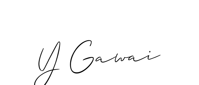 Create a beautiful signature design for name Y Gawai. With this signature (Allison_Script) fonts, you can make a handwritten signature for free. Y Gawai signature style 2 images and pictures png