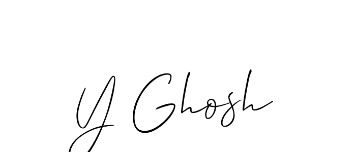 if you are searching for the best signature style for your name Y Ghosh. so please give up your signature search. here we have designed multiple signature styles  using Allison_Script. Y Ghosh signature style 2 images and pictures png