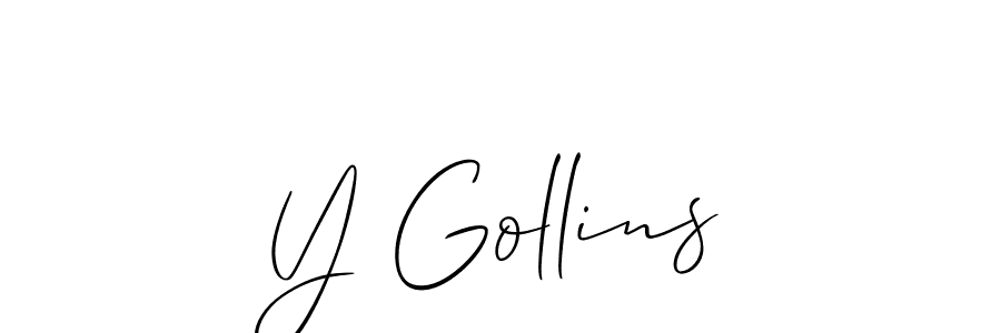Make a beautiful signature design for name Y Gollins. With this signature (Allison_Script) style, you can create a handwritten signature for free. Y Gollins signature style 2 images and pictures png