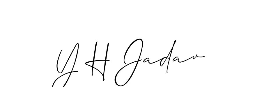 It looks lik you need a new signature style for name Y H Jadav. Design unique handwritten (Allison_Script) signature with our free signature maker in just a few clicks. Y H Jadav signature style 2 images and pictures png