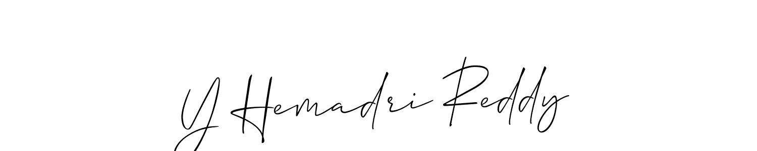 How to make Y Hemadri Reddy name signature. Use Allison_Script style for creating short signs online. This is the latest handwritten sign. Y Hemadri Reddy signature style 2 images and pictures png