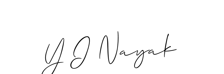 Make a beautiful signature design for name Y I Nayak. With this signature (Allison_Script) style, you can create a handwritten signature for free. Y I Nayak signature style 2 images and pictures png