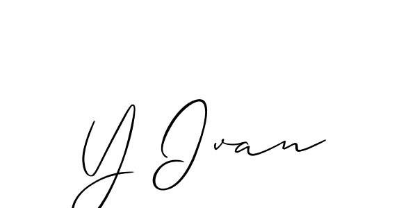 How to make Y Ivan name signature. Use Allison_Script style for creating short signs online. This is the latest handwritten sign. Y Ivan signature style 2 images and pictures png