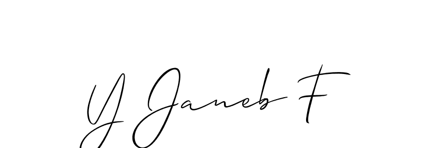 Similarly Allison_Script is the best handwritten signature design. Signature creator online .You can use it as an online autograph creator for name Y Janeb F. Y Janeb F signature style 2 images and pictures png