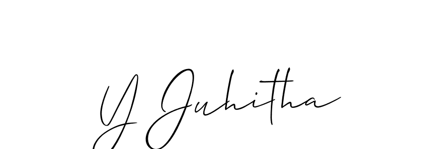 Also we have Y Juhitha name is the best signature style. Create professional handwritten signature collection using Allison_Script autograph style. Y Juhitha signature style 2 images and pictures png