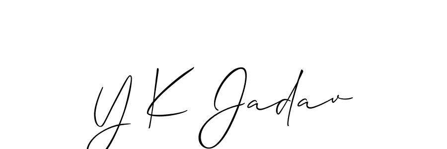 Design your own signature with our free online signature maker. With this signature software, you can create a handwritten (Allison_Script) signature for name Y K Jadav. Y K Jadav signature style 2 images and pictures png