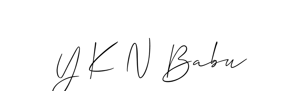 Also You can easily find your signature by using the search form. We will create Y K N Babu name handwritten signature images for you free of cost using Allison_Script sign style. Y K N Babu signature style 2 images and pictures png