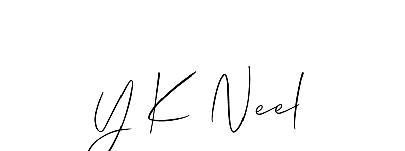 How to make Y K Neel signature? Allison_Script is a professional autograph style. Create handwritten signature for Y K Neel name. Y K Neel signature style 2 images and pictures png