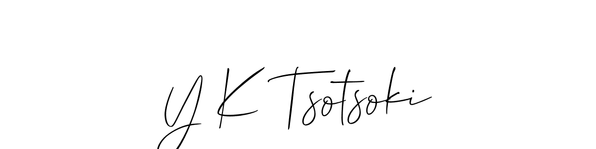 Also we have Y K Tsotsoki name is the best signature style. Create professional handwritten signature collection using Allison_Script autograph style. Y K Tsotsoki signature style 2 images and pictures png