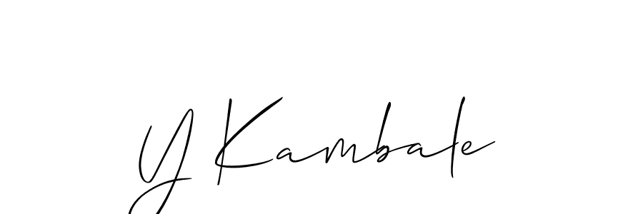 Make a short Y Kambale signature style. Manage your documents anywhere anytime using Allison_Script. Create and add eSignatures, submit forms, share and send files easily. Y Kambale signature style 2 images and pictures png