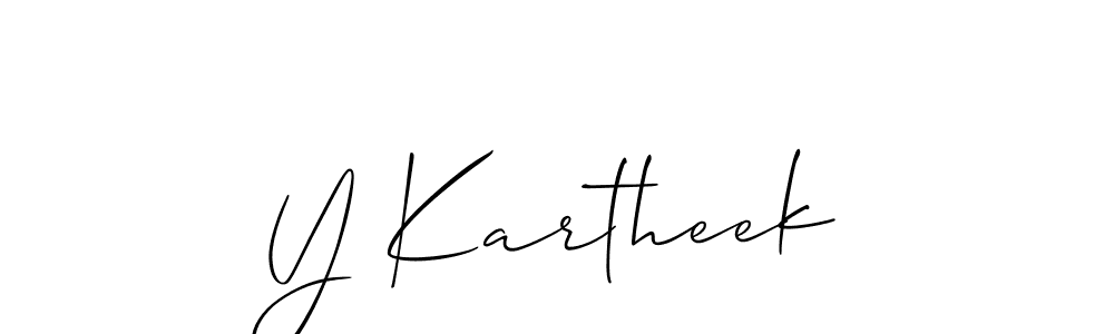How to Draw Y Kartheek signature style? Allison_Script is a latest design signature styles for name Y Kartheek. Y Kartheek signature style 2 images and pictures png