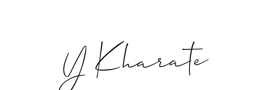 Create a beautiful signature design for name Y Kharate. With this signature (Allison_Script) fonts, you can make a handwritten signature for free. Y Kharate signature style 2 images and pictures png