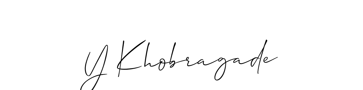 Make a short Y Khobragade signature style. Manage your documents anywhere anytime using Allison_Script. Create and add eSignatures, submit forms, share and send files easily. Y Khobragade signature style 2 images and pictures png
