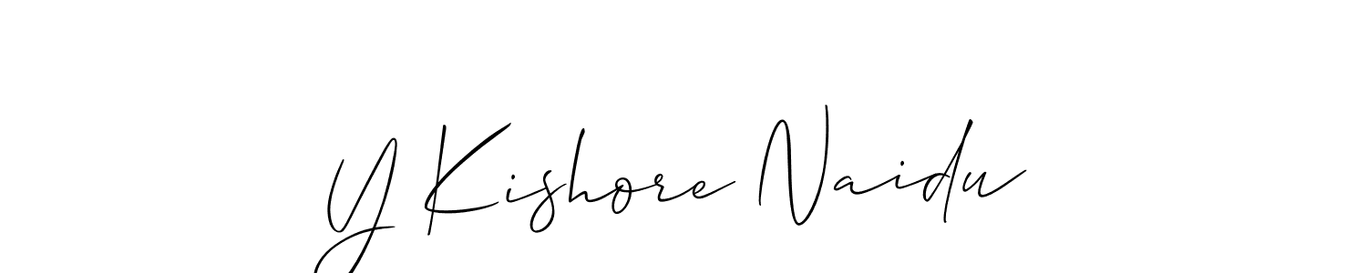 Create a beautiful signature design for name Y Kishore Naidu. With this signature (Allison_Script) fonts, you can make a handwritten signature for free. Y Kishore Naidu signature style 2 images and pictures png