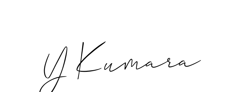 How to make Y Kumara signature? Allison_Script is a professional autograph style. Create handwritten signature for Y Kumara name. Y Kumara signature style 2 images and pictures png