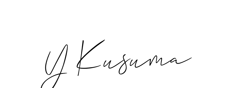 Use a signature maker to create a handwritten signature online. With this signature software, you can design (Allison_Script) your own signature for name Y Kusuma. Y Kusuma signature style 2 images and pictures png