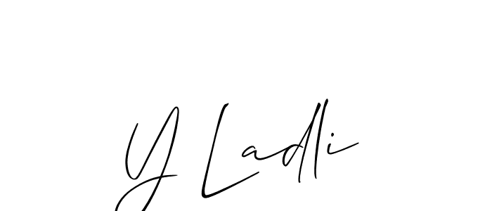 Best and Professional Signature Style for Y Ladli. Allison_Script Best Signature Style Collection. Y Ladli signature style 2 images and pictures png