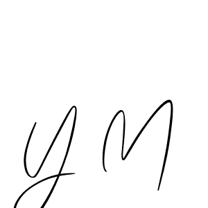 Y M stylish signature style. Best Handwritten Sign (Allison_Script) for my name. Handwritten Signature Collection Ideas for my name Y M. Y M signature style 2 images and pictures png