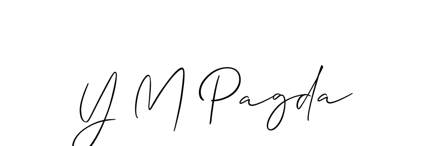 Also You can easily find your signature by using the search form. We will create Y M Pagda name handwritten signature images for you free of cost using Allison_Script sign style. Y M Pagda signature style 2 images and pictures png