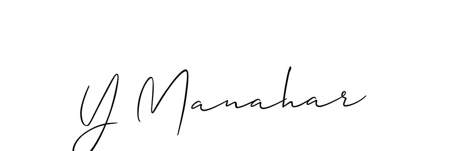 You should practise on your own different ways (Allison_Script) to write your name (Y Manahar) in signature. don't let someone else do it for you. Y Manahar signature style 2 images and pictures png