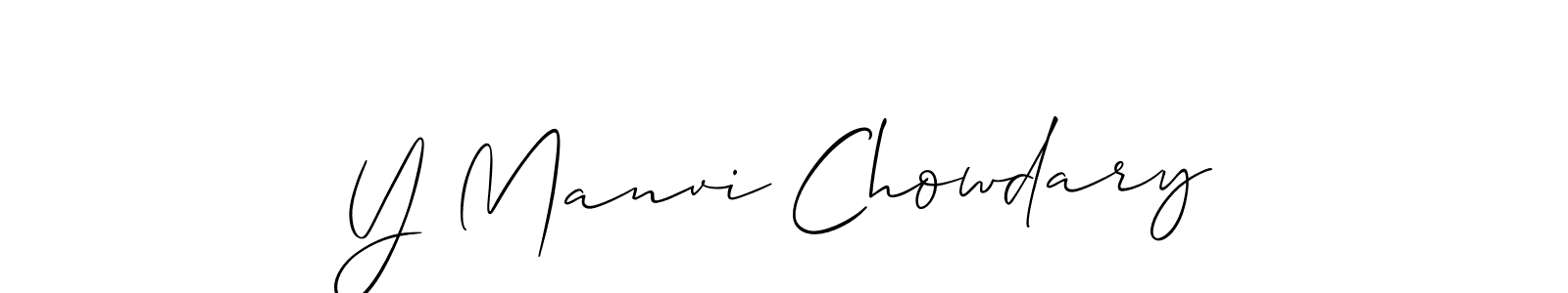 Make a short Y Manvi Chowdary signature style. Manage your documents anywhere anytime using Allison_Script. Create and add eSignatures, submit forms, share and send files easily. Y Manvi Chowdary signature style 2 images and pictures png