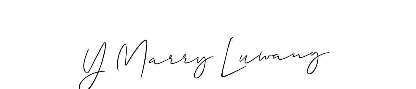 Also we have Y Marry Luwang name is the best signature style. Create professional handwritten signature collection using Allison_Script autograph style. Y Marry Luwang signature style 2 images and pictures png