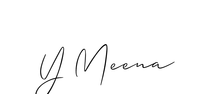 Allison_Script is a professional signature style that is perfect for those who want to add a touch of class to their signature. It is also a great choice for those who want to make their signature more unique. Get Y Meena name to fancy signature for free. Y Meena signature style 2 images and pictures png