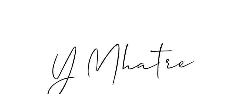 Y Mhatre stylish signature style. Best Handwritten Sign (Allison_Script) for my name. Handwritten Signature Collection Ideas for my name Y Mhatre. Y Mhatre signature style 2 images and pictures png