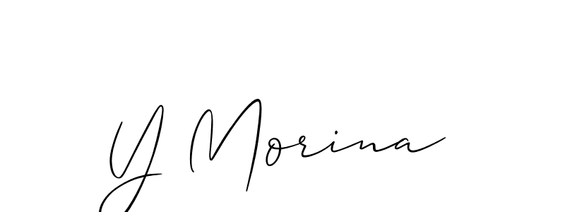 Also we have Y Morina name is the best signature style. Create professional handwritten signature collection using Allison_Script autograph style. Y Morina signature style 2 images and pictures png