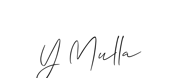 Make a beautiful signature design for name Y Mulla. With this signature (Allison_Script) style, you can create a handwritten signature for free. Y Mulla signature style 2 images and pictures png