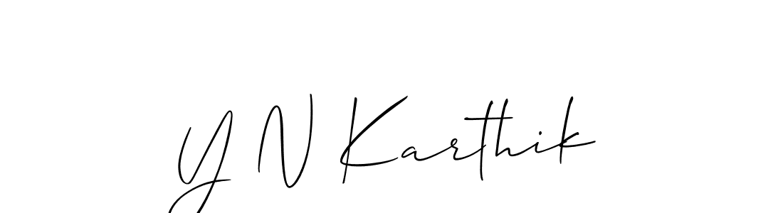 Y N Karthik stylish signature style. Best Handwritten Sign (Allison_Script) for my name. Handwritten Signature Collection Ideas for my name Y N Karthik. Y N Karthik signature style 2 images and pictures png