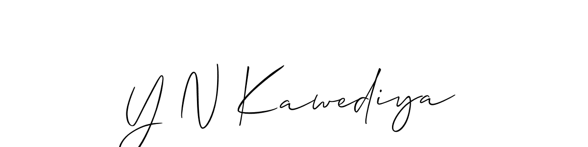 It looks lik you need a new signature style for name Y N Kawediya. Design unique handwritten (Allison_Script) signature with our free signature maker in just a few clicks. Y N Kawediya signature style 2 images and pictures png