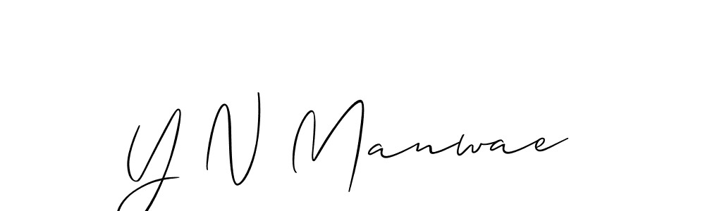 Create a beautiful signature design for name Y N Manwae. With this signature (Allison_Script) fonts, you can make a handwritten signature for free. Y N Manwae signature style 2 images and pictures png