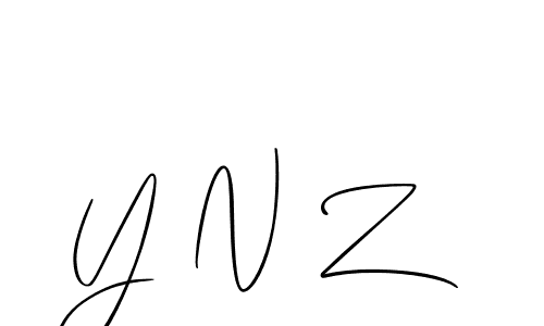 Also we have Y N Z name is the best signature style. Create professional handwritten signature collection using Allison_Script autograph style. Y N Z signature style 2 images and pictures png