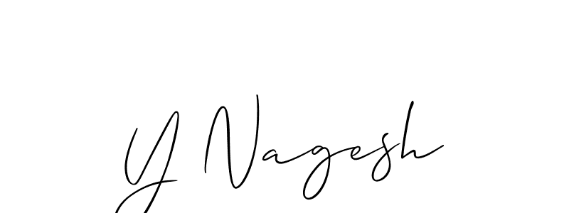 How to make Y Nagesh name signature. Use Allison_Script style for creating short signs online. This is the latest handwritten sign. Y Nagesh signature style 2 images and pictures png