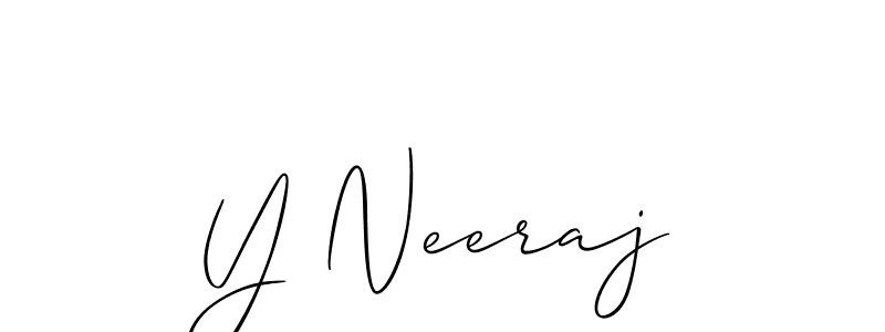 The best way (Allison_Script) to make a short signature is to pick only two or three words in your name. The name Y Neeraj include a total of six letters. For converting this name. Y Neeraj signature style 2 images and pictures png