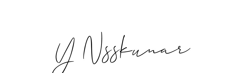The best way (Allison_Script) to make a short signature is to pick only two or three words in your name. The name Y Nsskunar include a total of six letters. For converting this name. Y Nsskunar signature style 2 images and pictures png