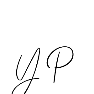 Make a beautiful signature design for name Y P. With this signature (Allison_Script) style, you can create a handwritten signature for free. Y P signature style 2 images and pictures png