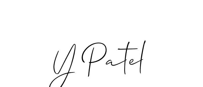 How to make Y Patel signature? Allison_Script is a professional autograph style. Create handwritten signature for Y Patel name. Y Patel signature style 2 images and pictures png