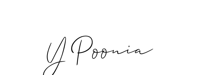 Design your own signature with our free online signature maker. With this signature software, you can create a handwritten (Allison_Script) signature for name Y Poonia. Y Poonia signature style 2 images and pictures png
