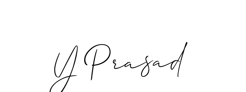 How to make Y Prasad name signature. Use Allison_Script style for creating short signs online. This is the latest handwritten sign. Y Prasad signature style 2 images and pictures png