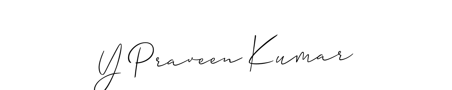 Y Praveen Kumar stylish signature style. Best Handwritten Sign (Allison_Script) for my name. Handwritten Signature Collection Ideas for my name Y Praveen Kumar. Y Praveen Kumar signature style 2 images and pictures png