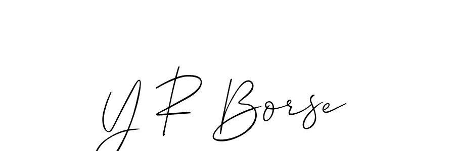 Also we have Y R Borse name is the best signature style. Create professional handwritten signature collection using Allison_Script autograph style. Y R Borse signature style 2 images and pictures png