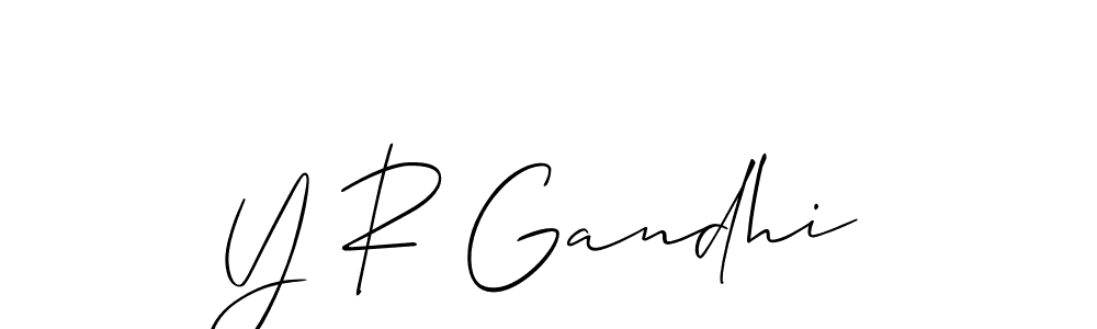 This is the best signature style for the Y R Gandhi name. Also you like these signature font (Allison_Script). Mix name signature. Y R Gandhi signature style 2 images and pictures png