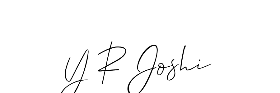 Create a beautiful signature design for name Y R Joshi. With this signature (Allison_Script) fonts, you can make a handwritten signature for free. Y R Joshi signature style 2 images and pictures png