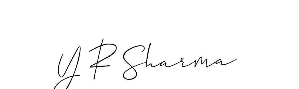 This is the best signature style for the Y R Sharma name. Also you like these signature font (Allison_Script). Mix name signature. Y R Sharma signature style 2 images and pictures png