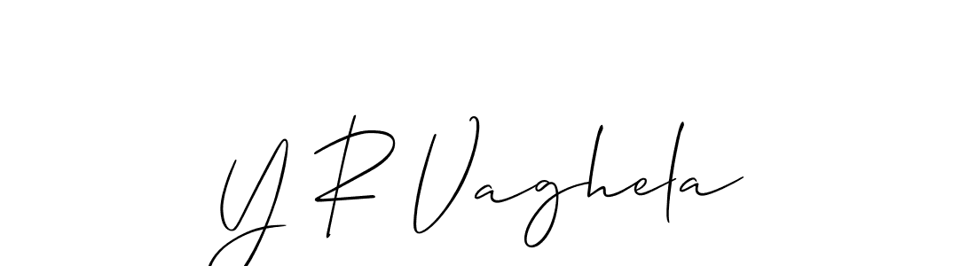 Create a beautiful signature design for name Y R Vaghela. With this signature (Allison_Script) fonts, you can make a handwritten signature for free. Y R Vaghela signature style 2 images and pictures png