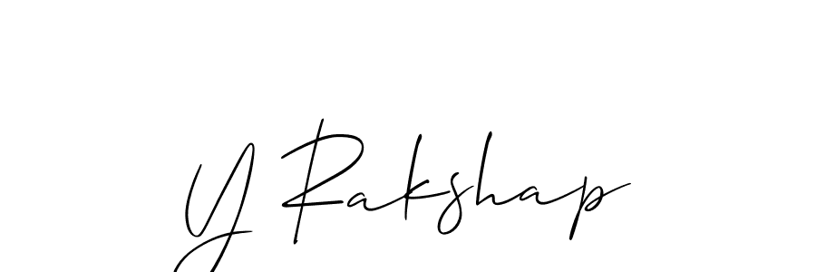 Use a signature maker to create a handwritten signature online. With this signature software, you can design (Allison_Script) your own signature for name Y Rakshap. Y Rakshap signature style 2 images and pictures png