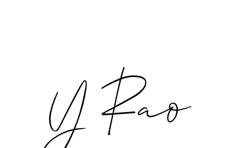 It looks lik you need a new signature style for name Y Rao. Design unique handwritten (Allison_Script) signature with our free signature maker in just a few clicks. Y Rao signature style 2 images and pictures png